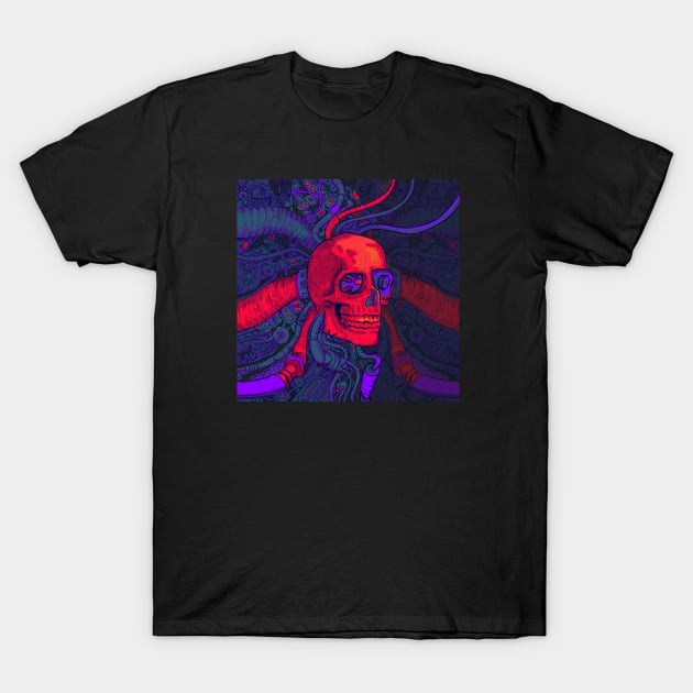 Computer Carbot Alien Skull T-Shirt by TOKEBI